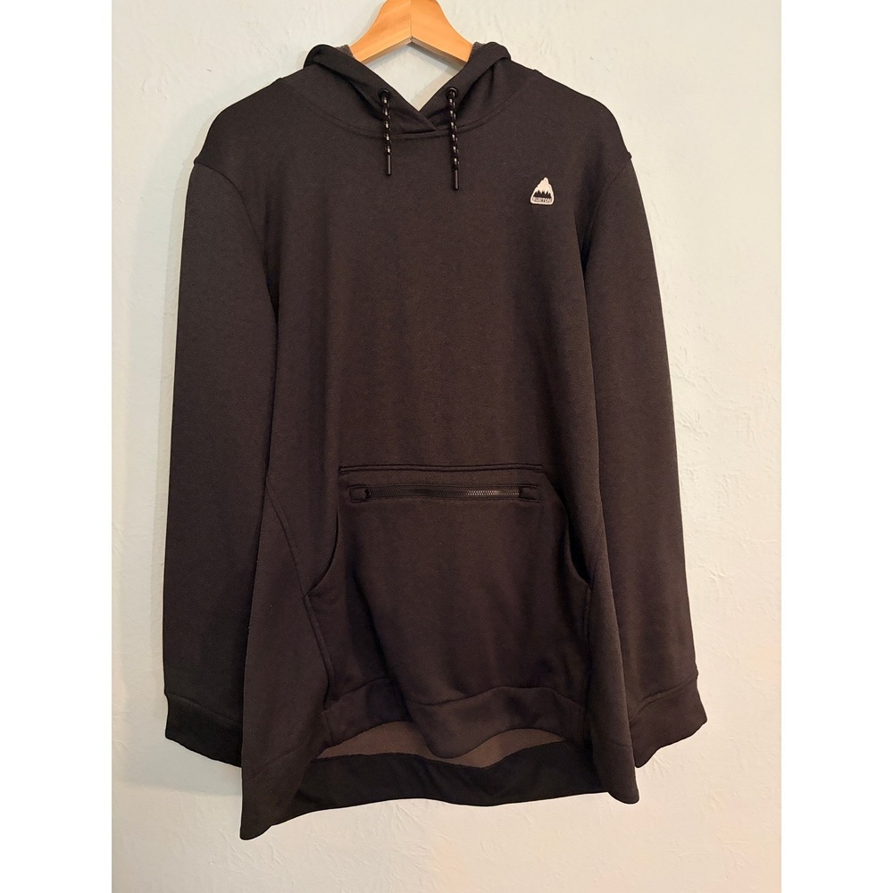 Burton Men's Hoodie XL Black Oak Long Pullover Zippered Pocket Gorpcore Outdoors